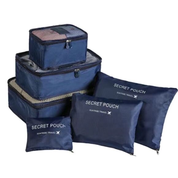 6 Piece Travel/Suitcase Organizers 5 Colors For Men & Women NWT - Picture 2 of 10